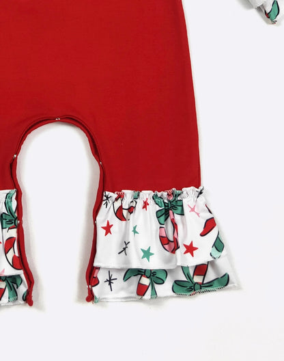 Clothing for Baby Girl - Candy Christmas Baby Romper-embroidery
