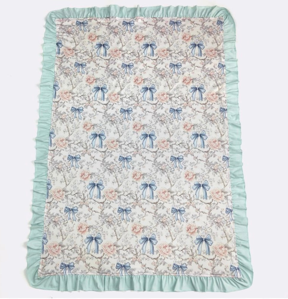 Baby Blanket - Blue Vintage Coquette