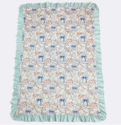Baby Blanket - Blue Vintage Coquette