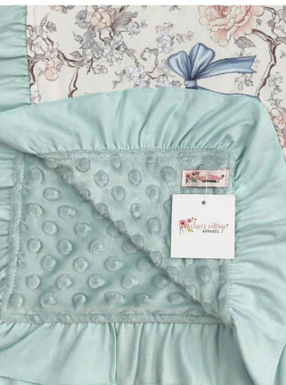 Baby Blanket - Blue Vintage Coquette