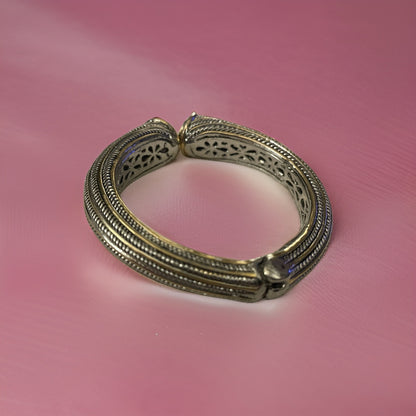 Designer Style 2 Tone  hinged cable bracelet