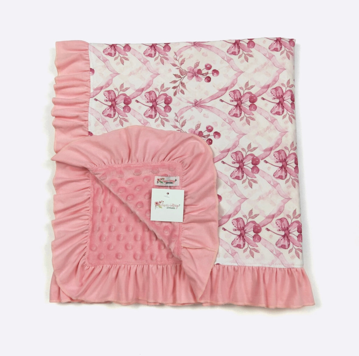 Baby Blanket - Mauve Cherries