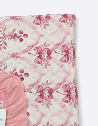 Baby Blanket - Mauve Cherries