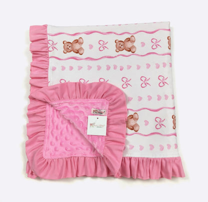 Baby Blanket - Teddy Bear Bow