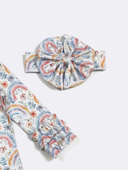 Clothing for Baby Girl - Watercolor Rainbow Baby Gown