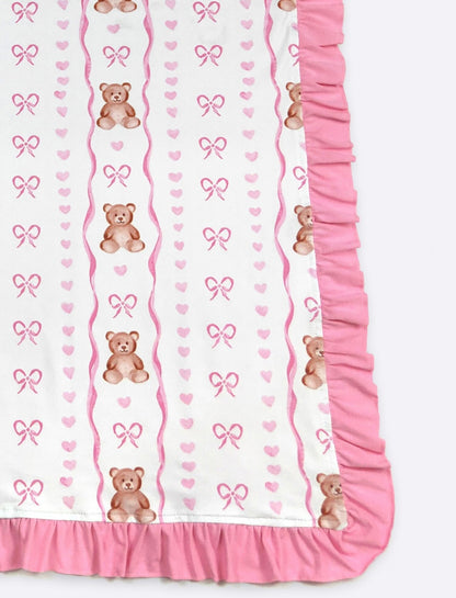 Baby Blanket - Teddy Bear Bow