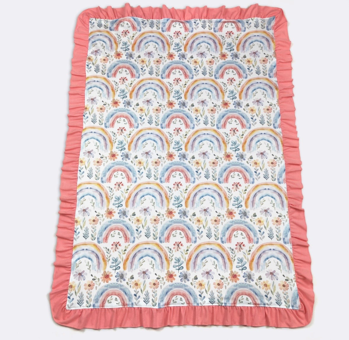 Baby Blanket - Watercolor Rainbow