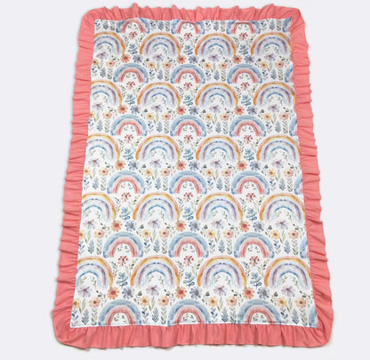 Baby Blanket - Watercolor Rainbow