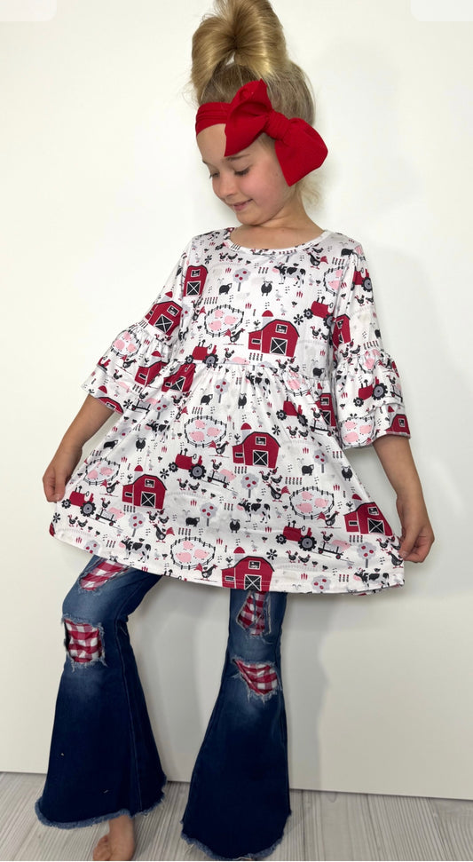 Clothing for Toddler Girl - Red Barn Girls Set