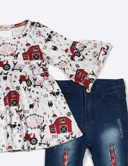 Clothing for Toddler Girl - Red Barn Girls Set