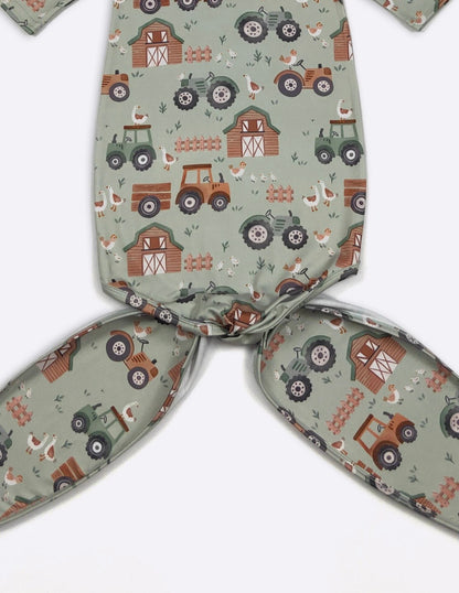 Clothing for Baby Boy - Green Gander Farm Baby Knotted Gown