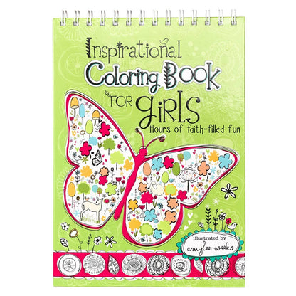 Coloring Book Wirebound Inspirational For Girls