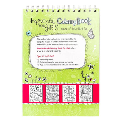 Coloring Book Wirebound Inspirational For Girls