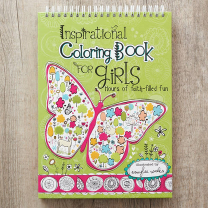 Coloring Book Wirebound Inspirational For Girls