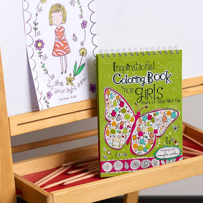 Coloring Book Wirebound Inspirational For Girls