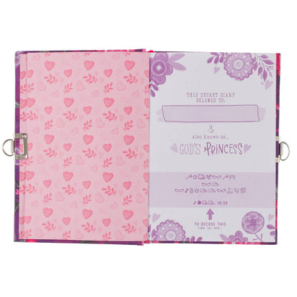 Secret Diary with Lock/Keys, Girls Interactive Christian Purple/Pink Journal with Writing Prompts Teen, Tween God’s Princess 1 Peter 2:9 Bible Verse