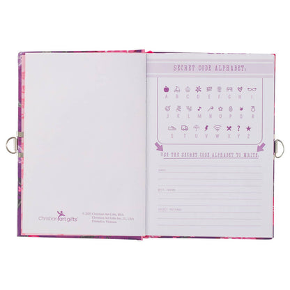 Secret Diary with Lock/Keys, Girls Interactive Christian Purple/Pink Journal with Writing Prompts Teen, Tween God’s Princess 1 Peter 2:9 Bible Verse