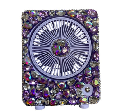 Bling Bling!! Small Stone Square Fan available in two colors