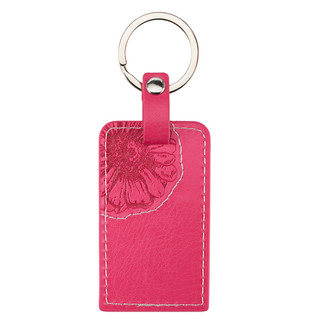 All Things are Possible Bright Pink Faux Leather Key Ring - Matthew 19:26