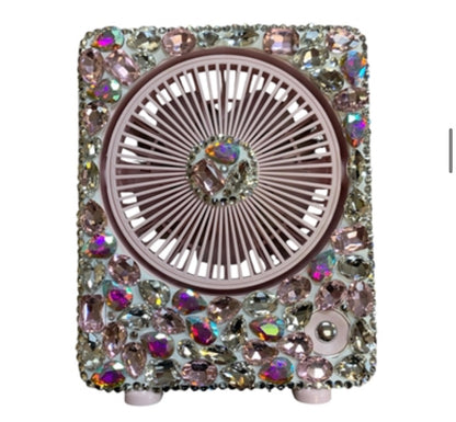 Bling Bling!! Small Stone Square Fan available in two colors