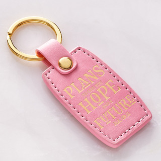 Hope and Future Pink Faux Leather Key Ring - Jeremiah 29:11