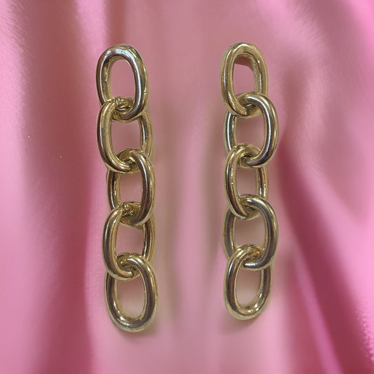 Chunky Chain Link Gold Tone Earrings