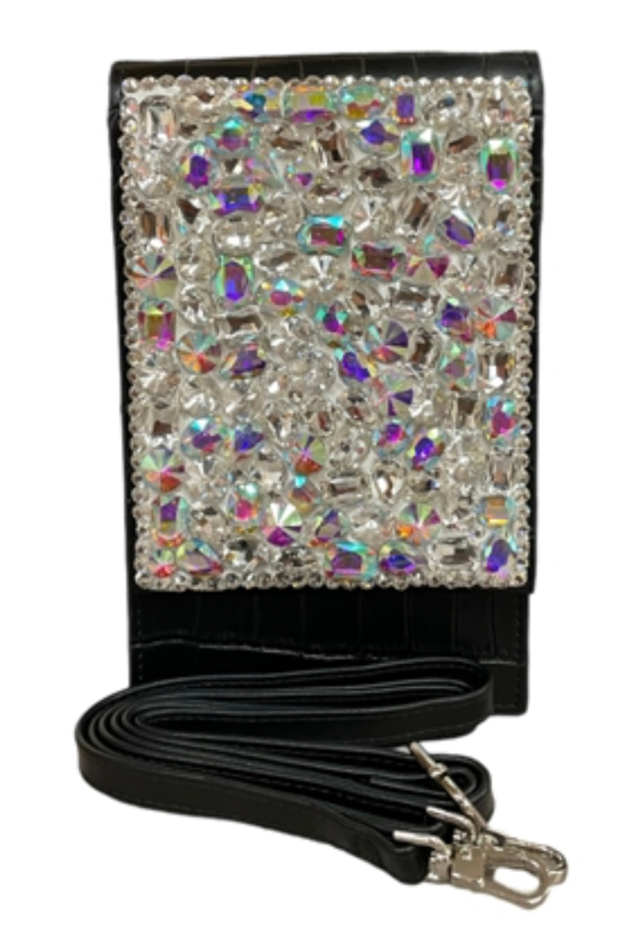 Bling Bling!! Silver Large Rhinestone Crossbody Bag