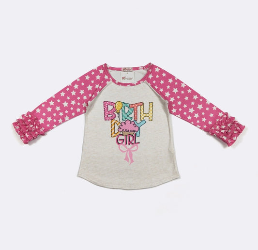 Clothing for Baby Girl - Birthday Girl Raglan Shirt