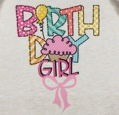 Clothing for Baby Girl - Birthday Girl Raglan Shirt