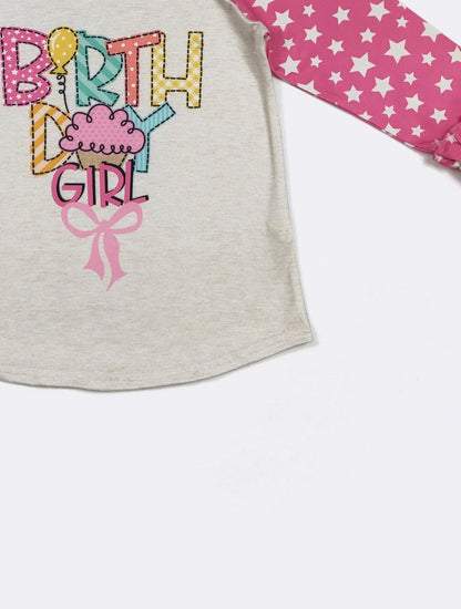 Clothing for Baby Girl - Birthday Girl Raglan Shirt