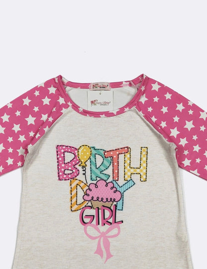 Clothing for Baby Girl - Birthday Girl Raglan Shirt