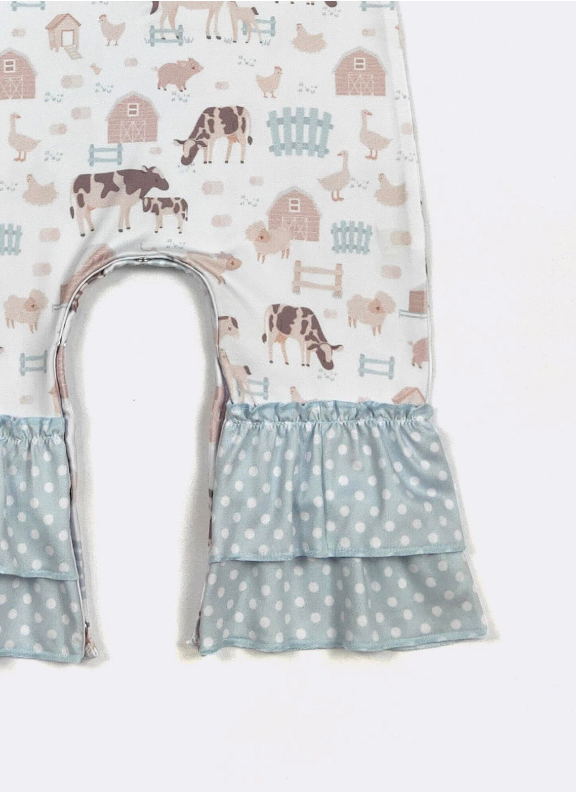 Clothing for Baby Girl - Barnyard Blue Baby Romper