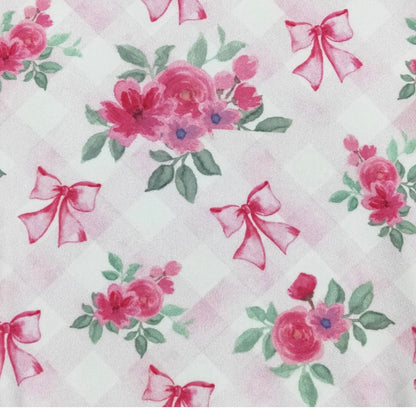 Clothing for Baby Girl - Floral Pink Lattice Baby Romper