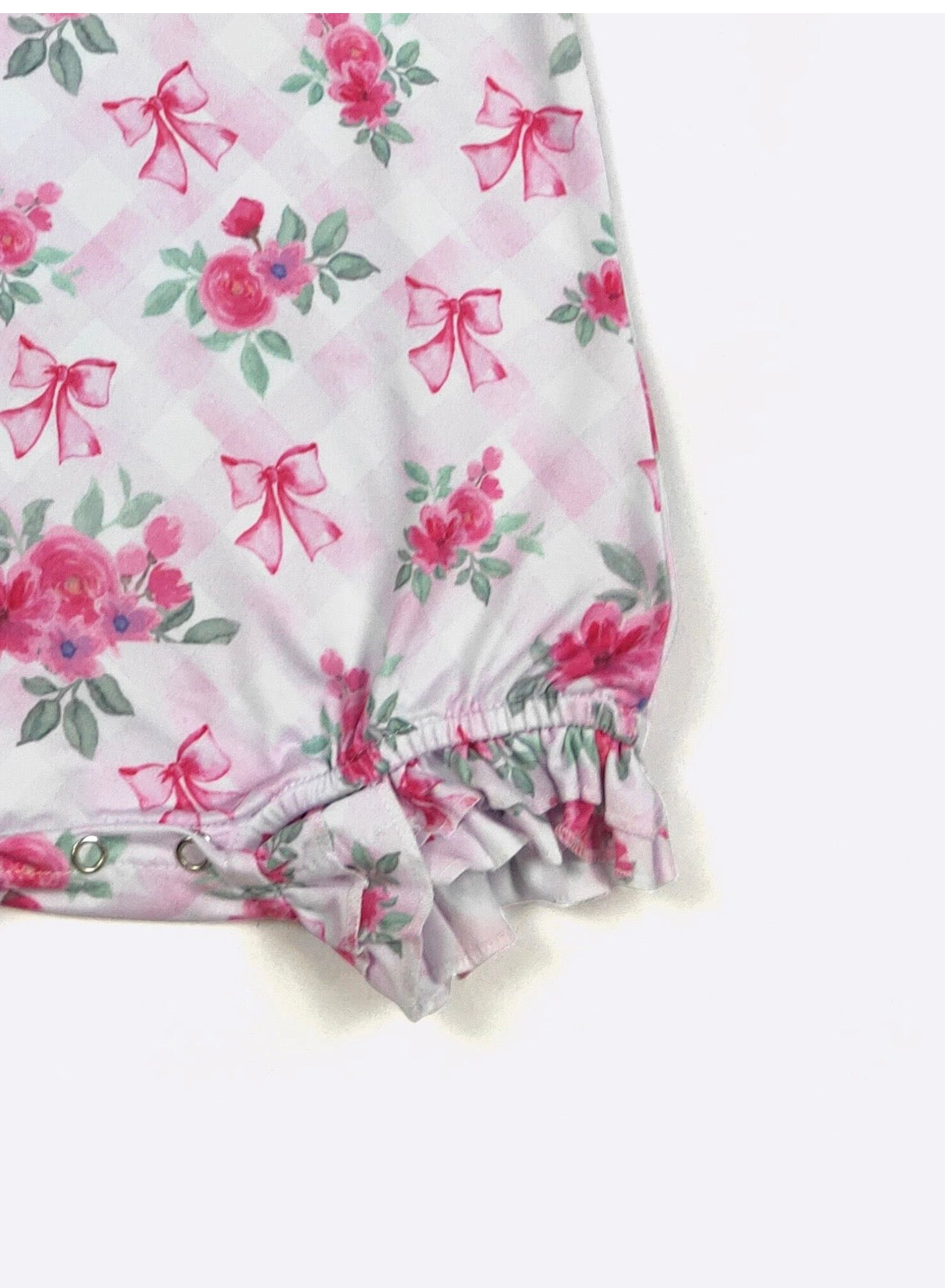 Clothing for Baby Girl - Floral Pink Lattice Baby Romper