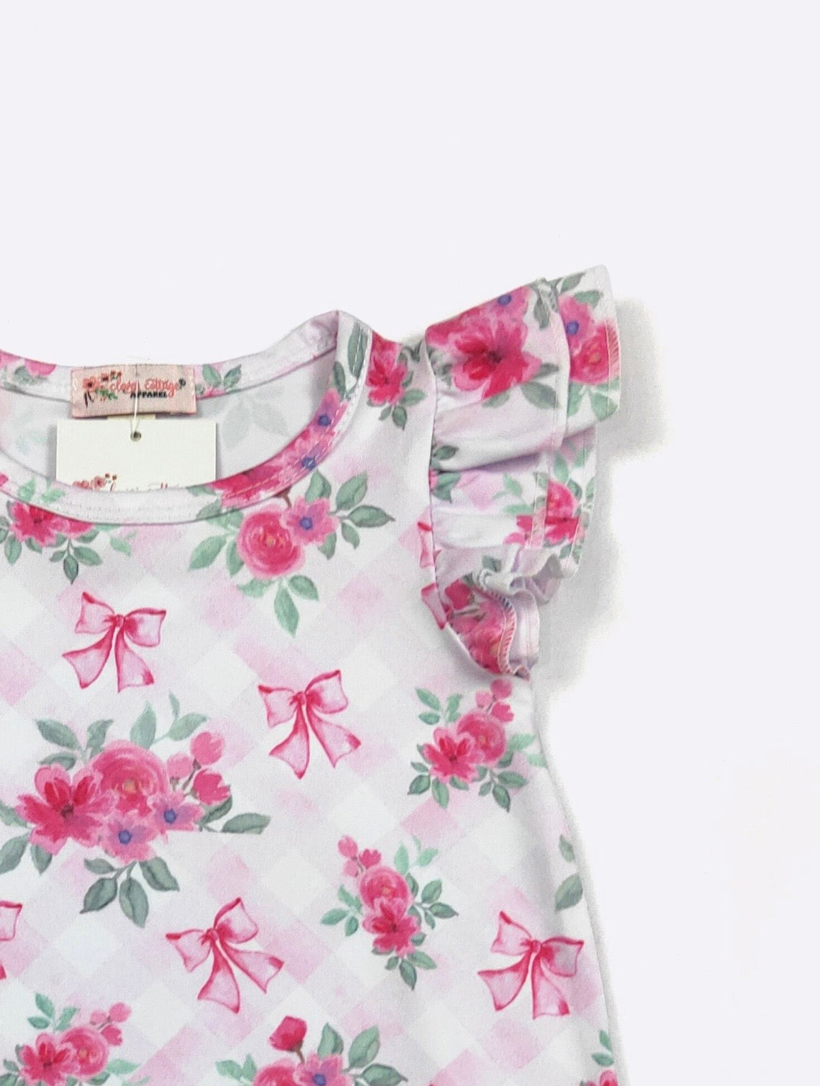 Clothing for Baby Girl - Floral Pink Lattice Baby Romper