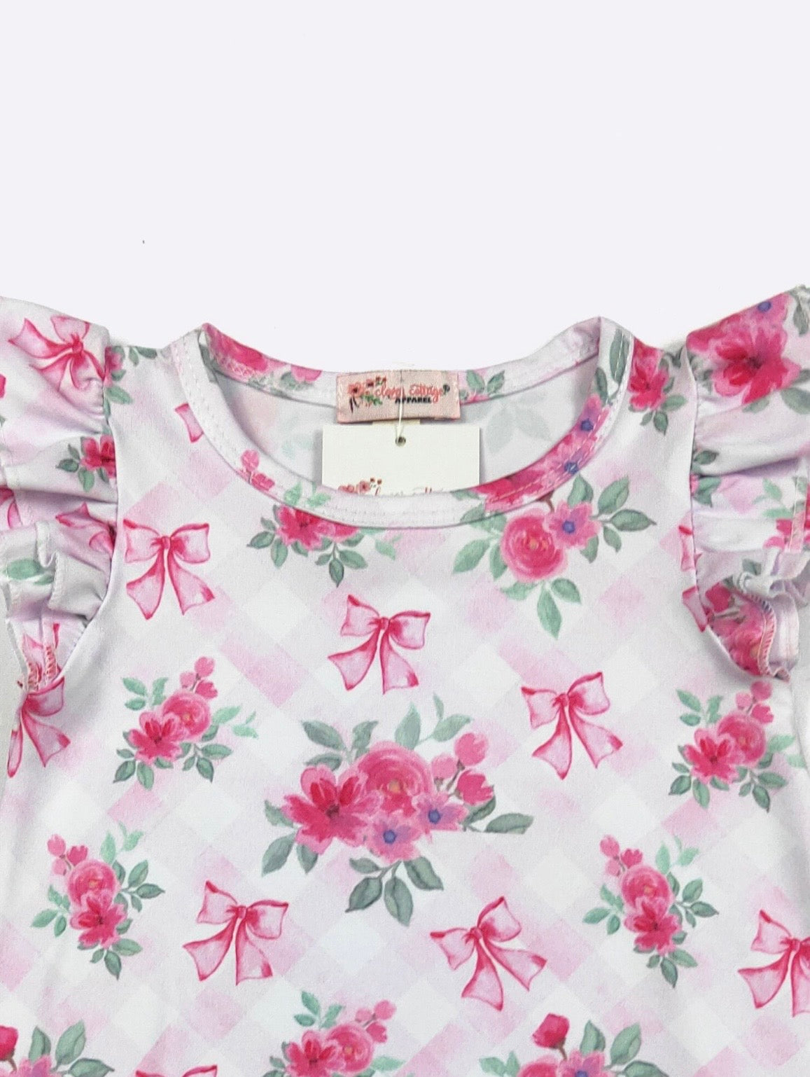 Clothing for Baby Girl - Floral Pink Lattice Baby Romper