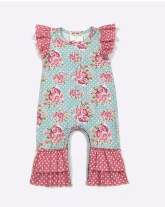 Clothing for Baby Girl - Polka Dot Blossom Baby Romper