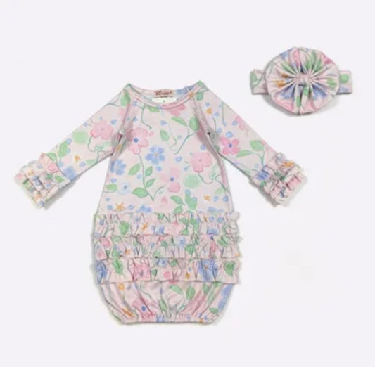 Clothing for Baby Girl - Wild Pansy Baby Gown