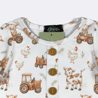 Clothing for Baby Boy - Farm Ride Knotted Gown