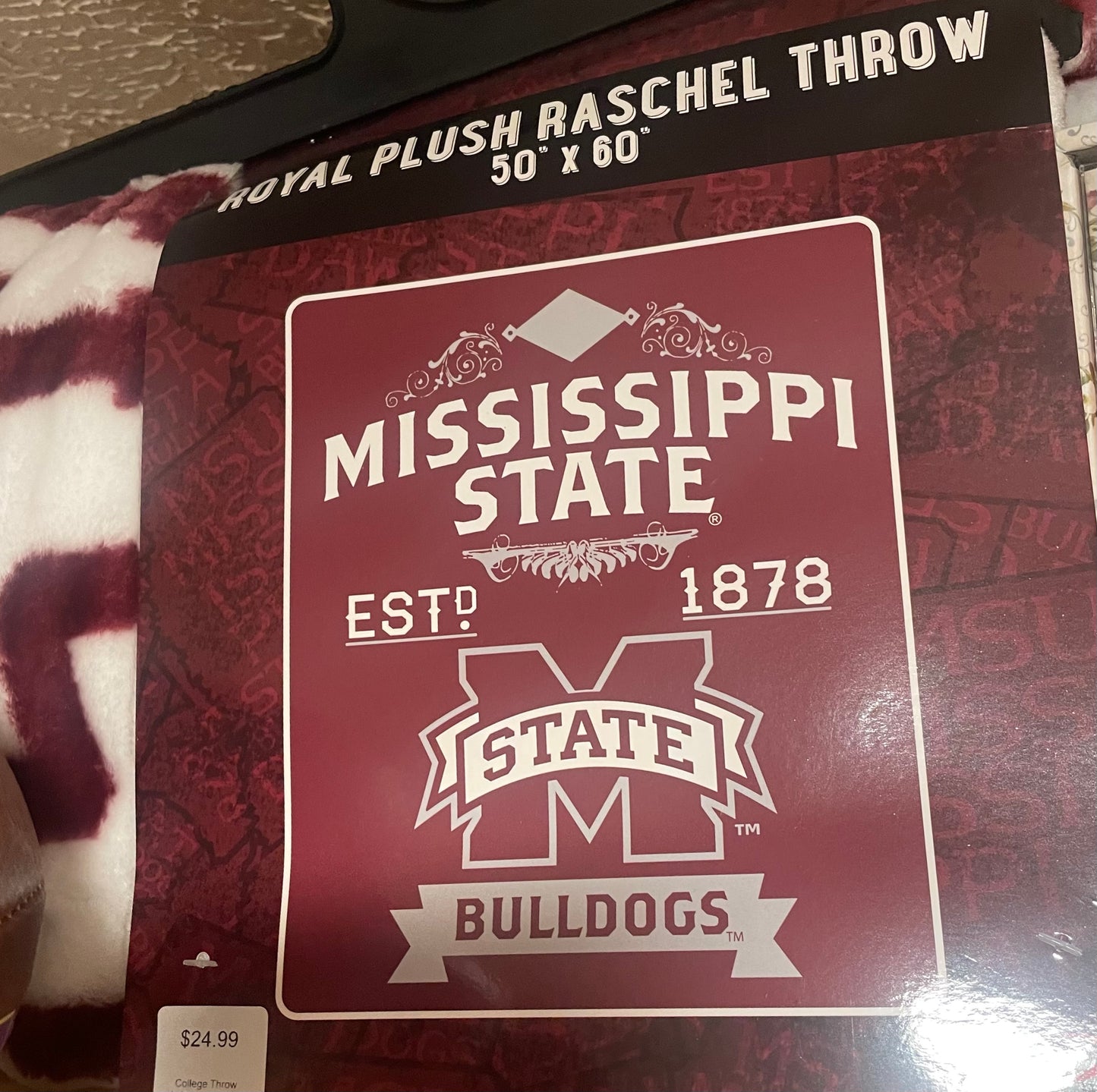 Mississippi State Royal Plush Raschel Throw