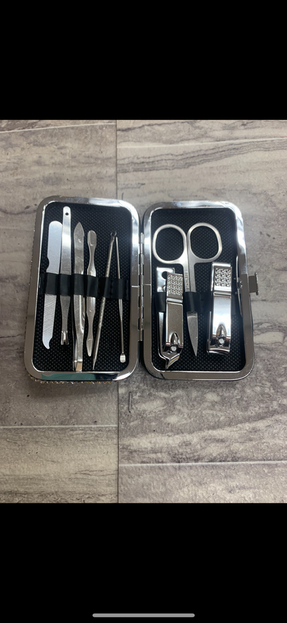 Bling Bling!! Manicure set in Silver AB Rhinestones