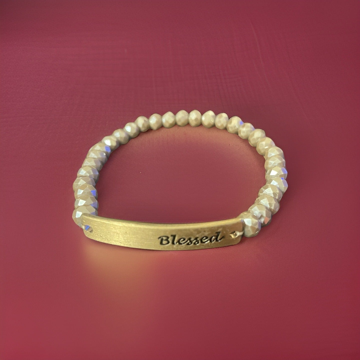 Blessed Faceted Bead Stretch Bracelet - Available in 4 colors