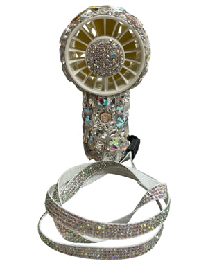 Bling Bling!! Chunky Stone Small Fan with strap - available in 2 colors