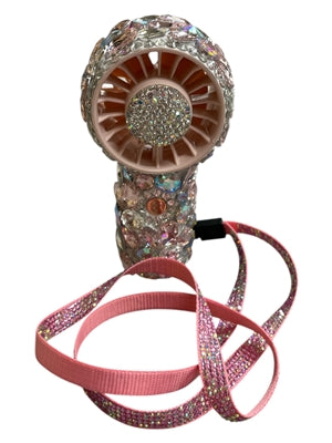 Bling Bling!! Chunky Stone Small Fan with strap - available in 2 colors