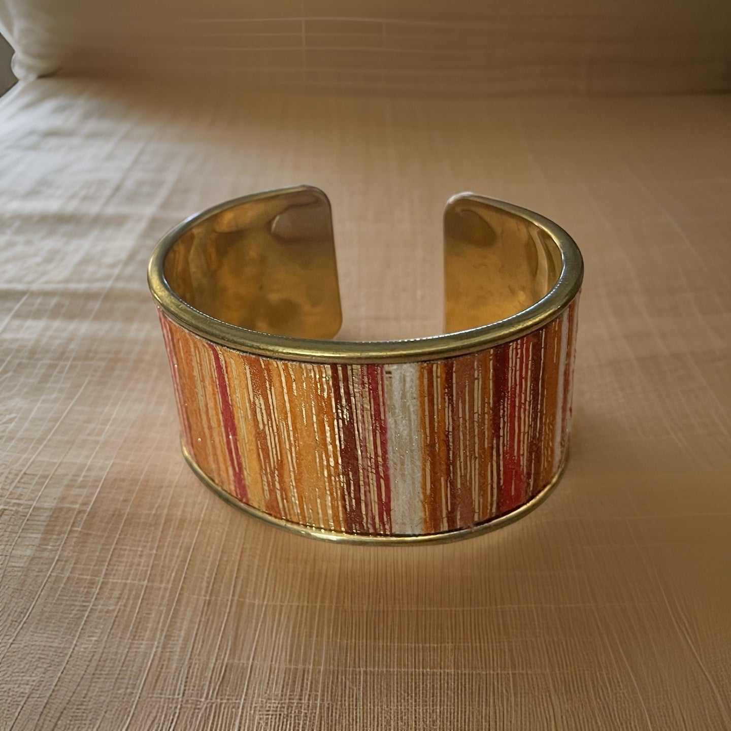 Suede Striped Cuff Bracelets with Metallic Accents - Available in 3 Colors