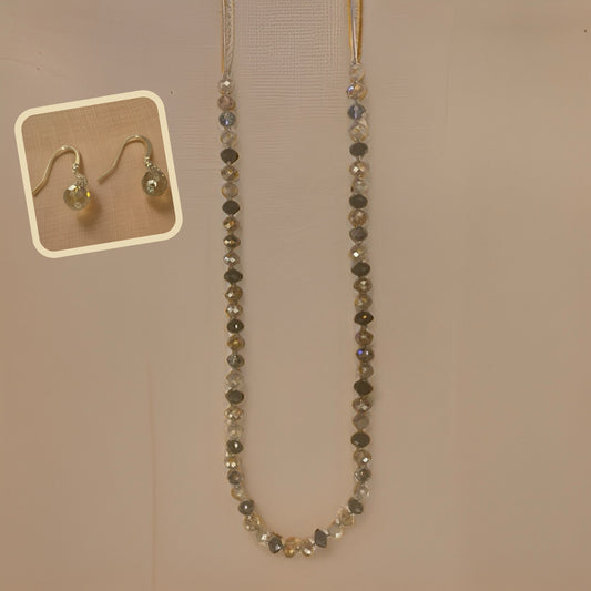 Faceted Bead Necklace & Earring Set