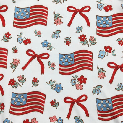 Clothing for Baby Girl-Red White & Blue Ruffles Baby Romper