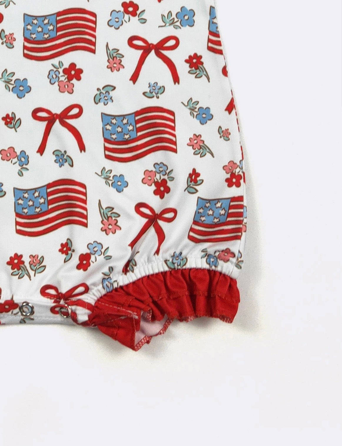 Clothing for Baby Girl-Red White & Blue Ruffles Baby Romper