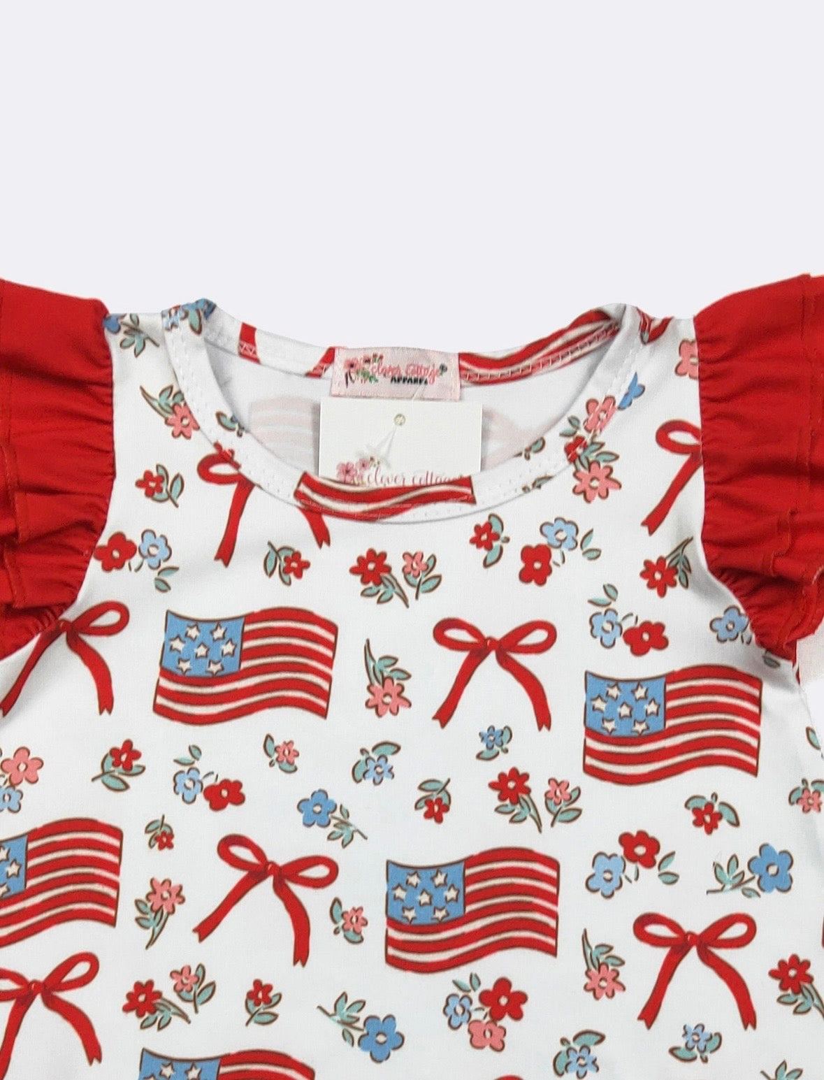 Clothing for Baby Girl-Red White & Blue Ruffles Baby Romper