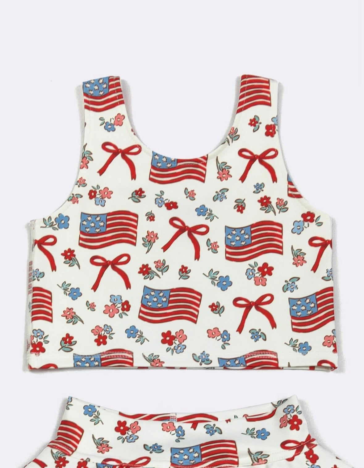 Clothing for Toddler Girl-Red White & Blue Ruffles Girls Skort Set